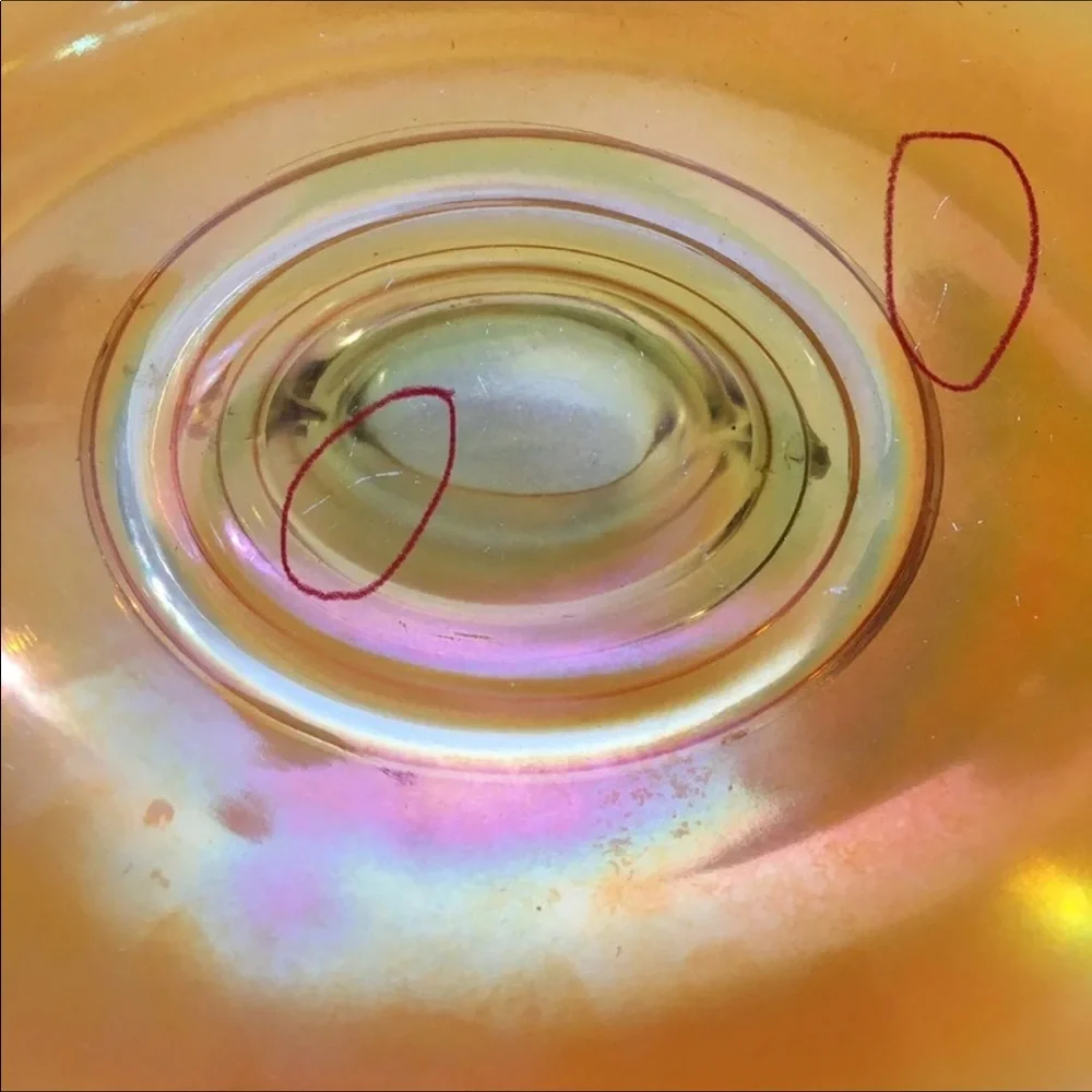 Imperial Carnival Glass Double Scroll Bowl in Marigold Vintage 1920’s - Picture 5 of 8